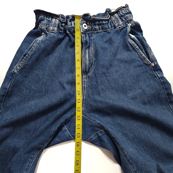 ZARA Z1975 BAGGY PAPERBAG JEANS - Picture 9 of 11